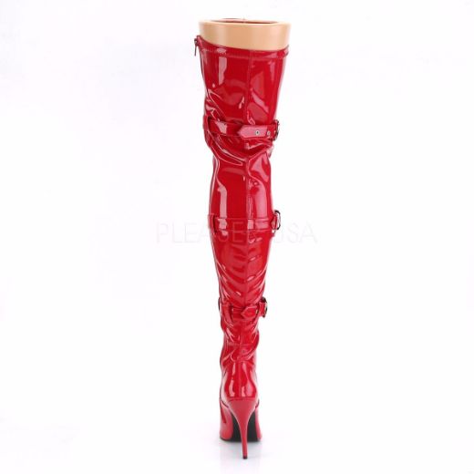 Product image of Pleaser Seduce-3028 Red Stretch Patent, 5 inch (12.7 cm) Heel Thigh High Boot
