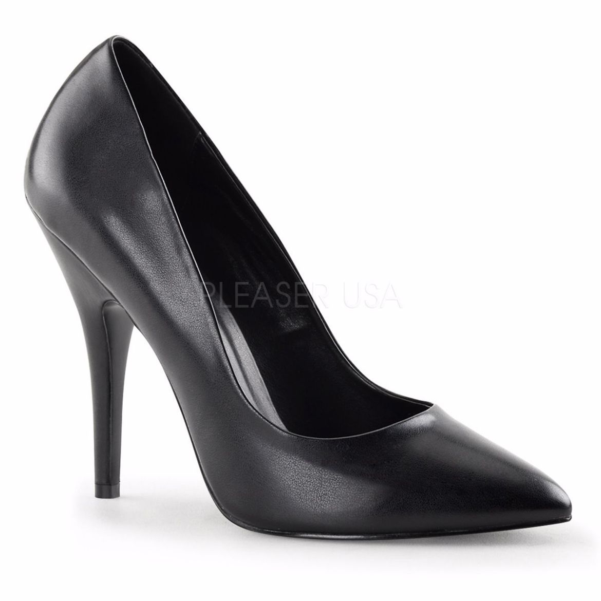 Product image of Pleaser Seduce-420 Black Faux Leather, 5 inch (12.7 cm) Heel Court Pump Shoes
