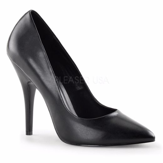 Product image of Pleaser Seduce-420 Black Faux Leather, 5 inch (12.7 cm) Heel Court Pump Shoes