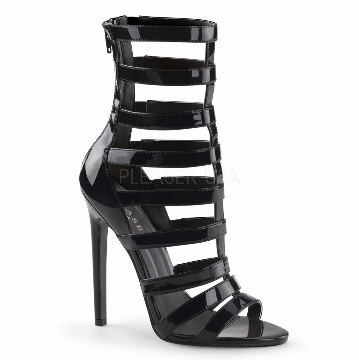 Product image of Pleaser Sexy-52 Black Patent, 5 inch (12.7 cm) Heel Sandal Shoes