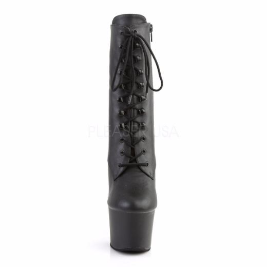 Product image of Pleaser Sky-1020 Black Faux Leather/Black Matte, 7 inch (17.8 cm) Heel, 2 3/4 inch (7 cm) Platform Ankle Boot