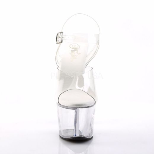 Product image of Pleaser Sky-308Vl Clear/Clear, 7 inch (17.8 cm) Heel, 2 3/4 inch (7 cm) Platform Sandal Shoes
