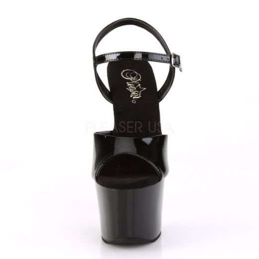 Product image of Pleaser Sky-309Crs Black/Black-Silver Ab Rhinestonetn, 7 inch (17.8 cm) Heel, 2 3/4 inch (7 cm) Platform Sandal Shoes