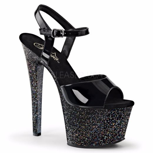 Product image of Pleaser Sky-309Mg Black/Black, 7 inch (17.8 cm) Heel, 2 3/4 inch (7 cm) Platform Sandal Shoes