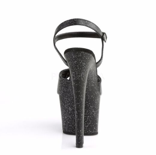 Product image of Pleaser Sky-309Mmg Black Faux Leather/Black Matte, 7 inch (17.8 cm) Heel, 2 3/4 inch (7 cm) Platform Sandal Shoes
