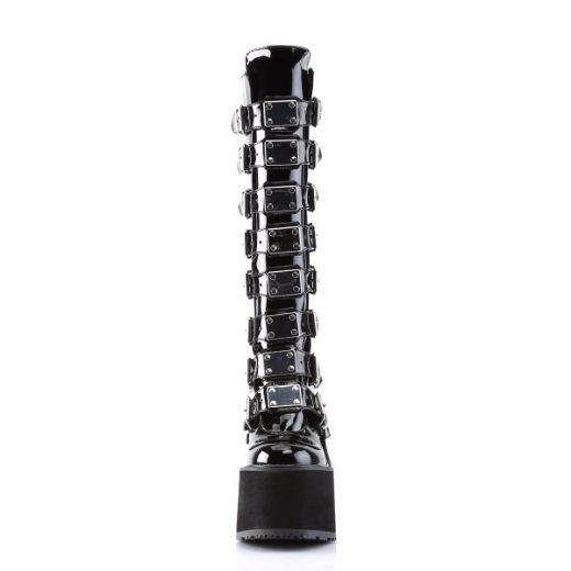 Product image of Demonia Swing-815 Black Patent, 5 1/2 inch Platform Knee High Boot