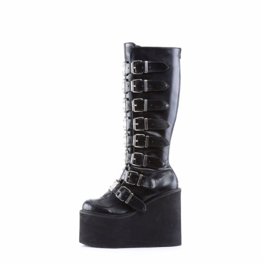 Product image of Demonia Swing-815 Black Vegan Leather, 5 1/2 inch Platform Knee High Boot