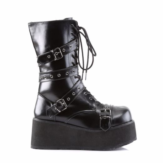 Product image of Demonia Trashville-205 Black Vegan Leather, 3 1/4 inch Platform Knee High Boot