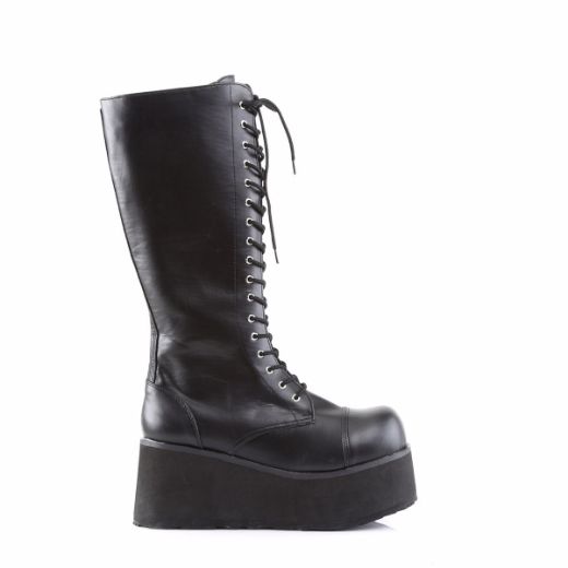 Product image of Demonia Trashville-502 Black Vegan Leather, 3 1/4 inch Platform Knee High Boot