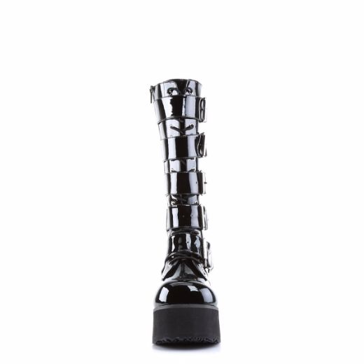 Product image of Demonia Trashville-518 Black Patent, 3 1/4 inch Platform Knee High Boot