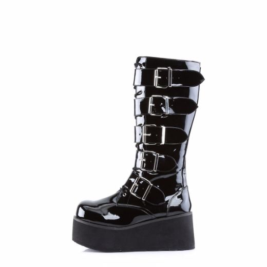 Product image of Demonia Trashville-518 Black Patent, 3 1/4 inch Platform Knee High Boot