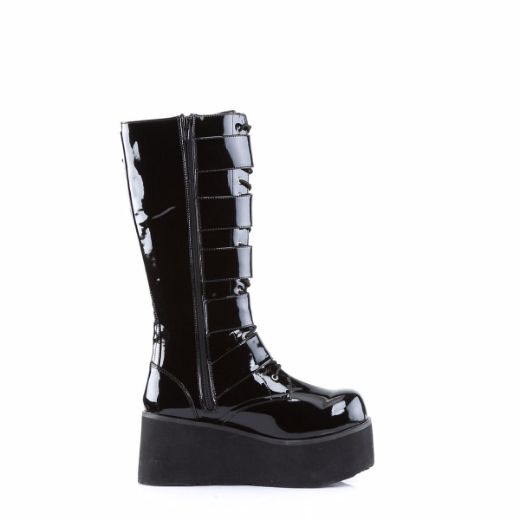Product image of Demonia Trashville-518 Black Patent, 3 1/4 inch Platform Knee High Boot