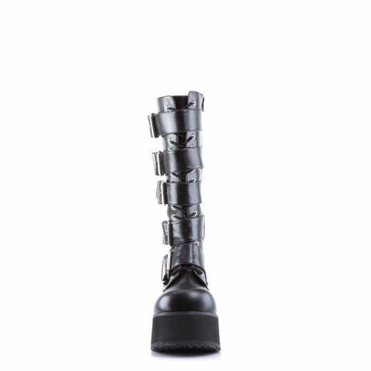 Product image of Demonia Trashville-518 Black Vegan Leather, 3 1/4 inch Platform Knee High Boot