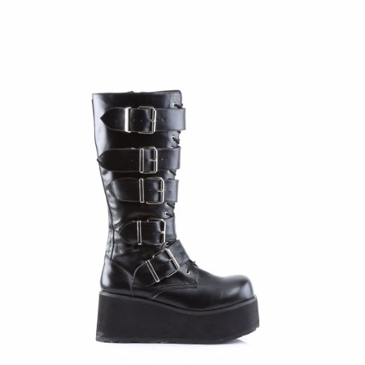 Product image of Demonia Trashville-518 Black Vegan Leather, 3 1/4 inch Platform Knee High Boot