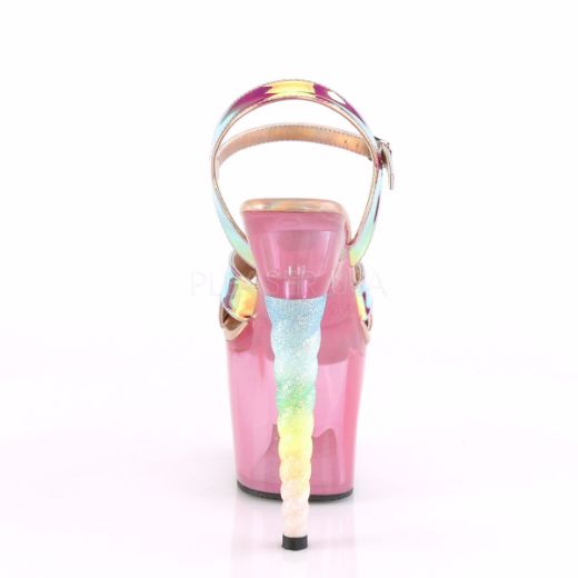 Product image of Pleaser Unicorn-711T Pink Shifting Tpu/Bubble Gum Pink Tinted, 7 inch (17.8 cm) Heel, 2 3/4 inch (7 cm) Platform Sandal Shoes