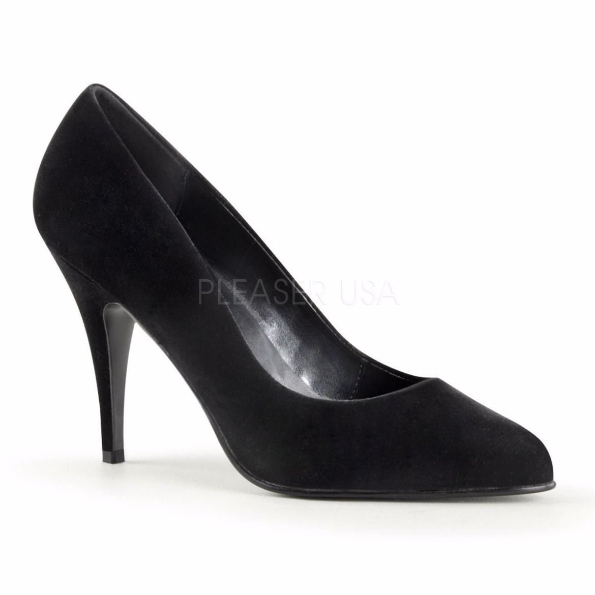Product image of Pleaser Vanity-420 Black Velvet, 4 inch (10.2 cm) Heel Court Pump Shoes