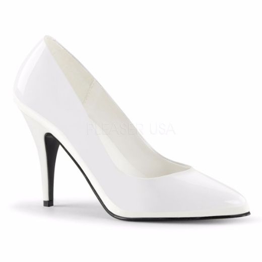 Product image of Pleaser Vanity-420 White Patent, 4 inch (10.2 cm) Heel Court Pump Shoes