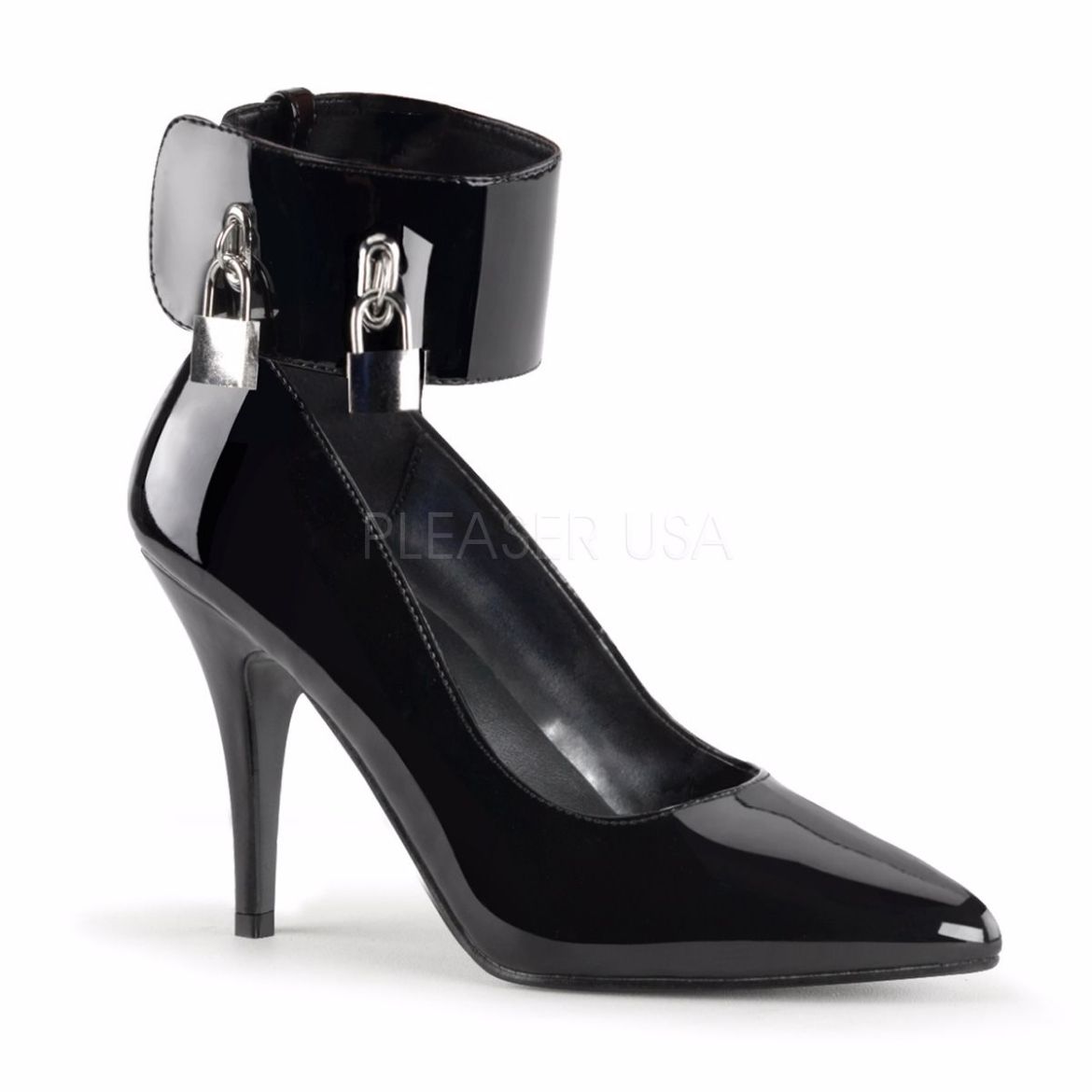 Product image of Pleaser Vanity-434 Black Patent, 4 inch (10.2 cm) Heel Court Pump Shoes