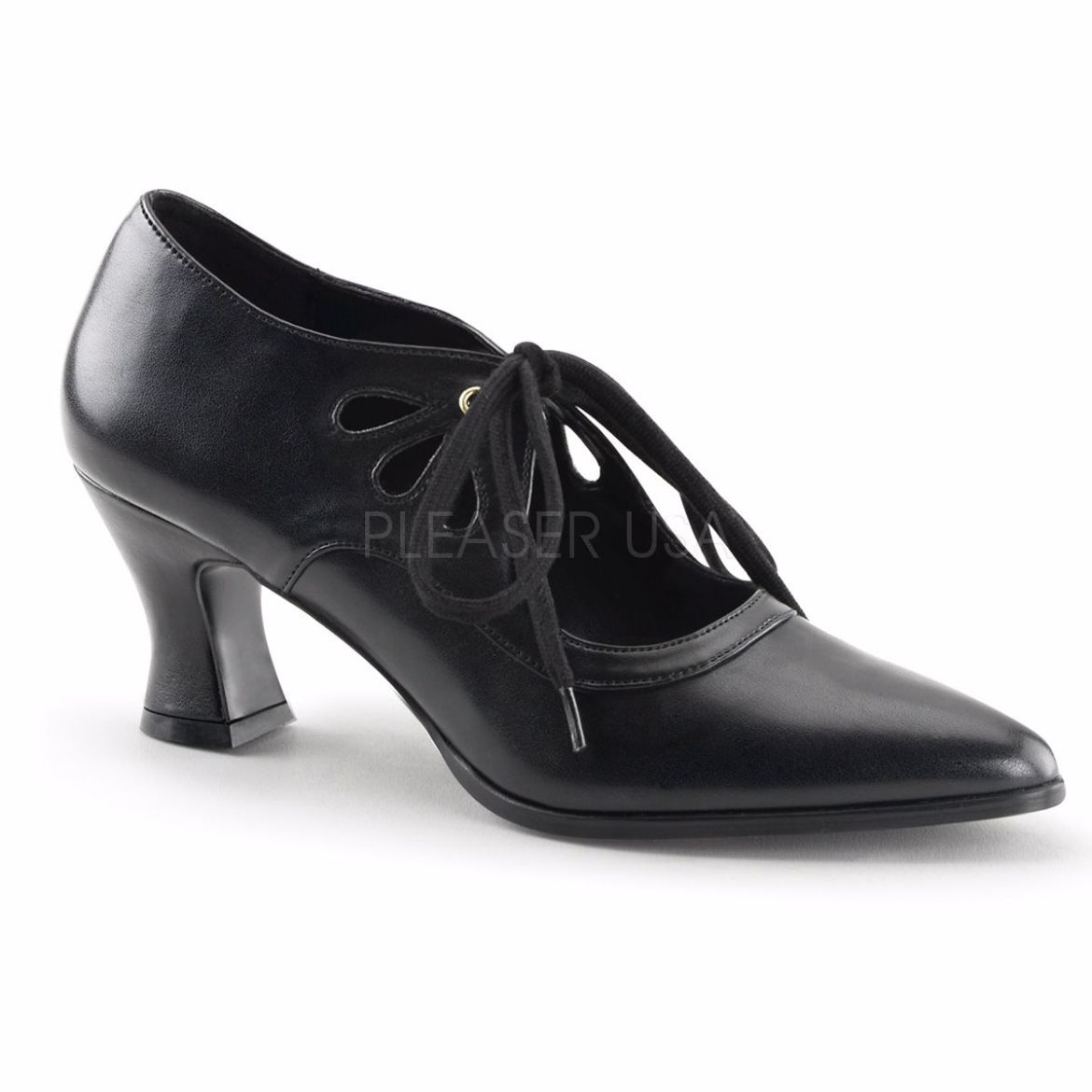 Product image of Funtasma Victorian-03 Black Pu, 2 3/4 inch (7 cm) Kitten Heel Court Pump Shoes