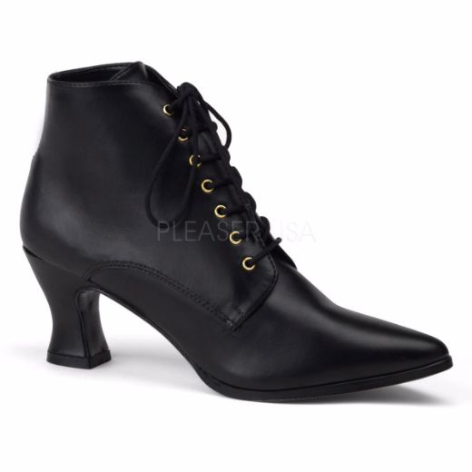 Product image of Funtasma Victorian-35 Black Pu, 2 3/4 inch (7 cm) Heel Ankle Boot