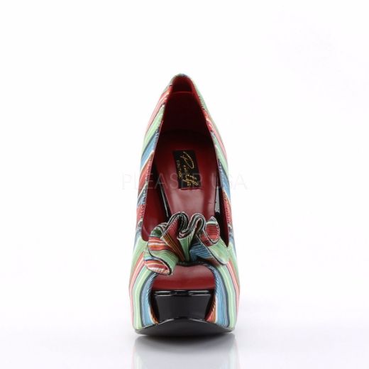 Product image of Pin Up Couture LOLITA-12 Serape Print Fabric 5 inch (12.7 cm) Heel 1 inch (2.5 cm) Hidden Platform Open Toe Pump