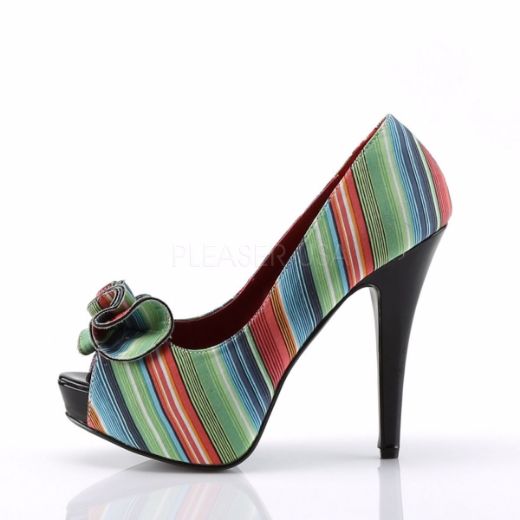 Product image of Pin Up Couture LOLITA-12 Serape Print Fabric 5 inch (12.7 cm) Heel 1 inch (2.5 cm) Hidden Platform Open Toe Pump