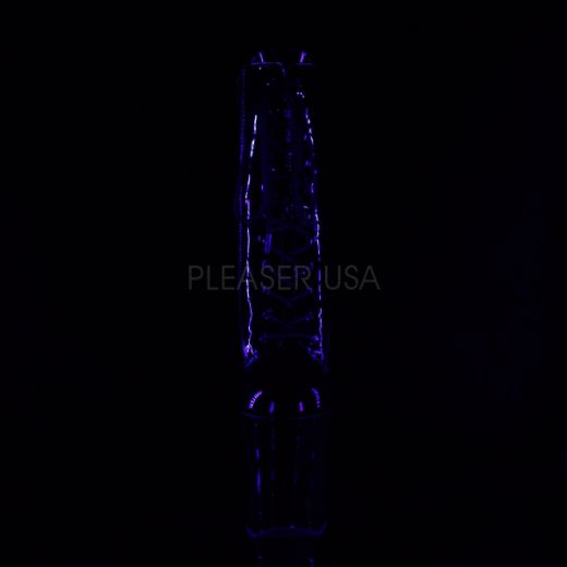 Product image of Pleaser XTREME-1020TT Black Patent/Black-Neon Hot Pink 8 inch (20 cm) Heel 4 inch (10 cm) Platform Lace-Up Two Tone Ankle Boot Side Zip