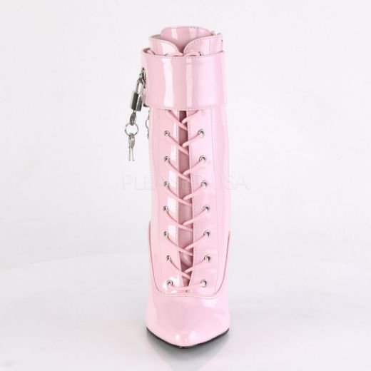 Product image of Devious DOMINA-1023 Baby Pink Patent 6 inch (15.2 cm) Heel Ankle Boot Side Zip