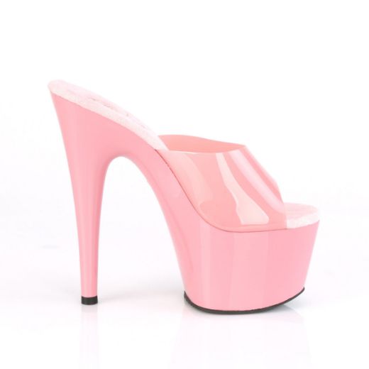 Product image of Pleaser ADORE-701N Baby Pink (Jelly-Like) Polyurethane (Pu)/Baby Pink 7 inch (17.8 cm) Heel 2 3/4 inch (7 cm) Platform Slide Slide Mule Shoes