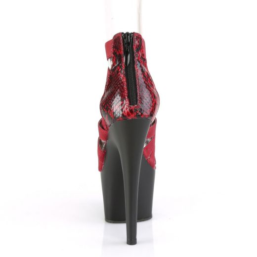 Product image of Pleaser ADORE-748SP Wine Elastic Band-Animal Print Print Patent/Black Matte 7 inch (17.8 cm) Heel 2 3/4 inch (7 cm) Platform Close Back Criss Cross Sandal Back Zip Shoes