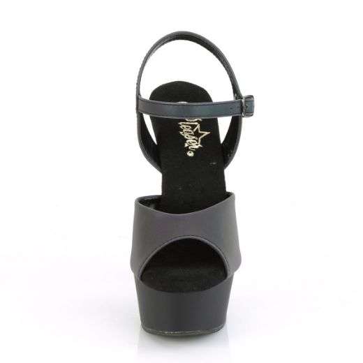 Product image of Pleaser DELIGHT-609REFL Green Multicolour Reflective/Black Matte 6 inch (15.2 cm) Heel 1 3/4 inch (4.5 cm) Platform Ankle Strap Sandal With Reflective Effect Shoes