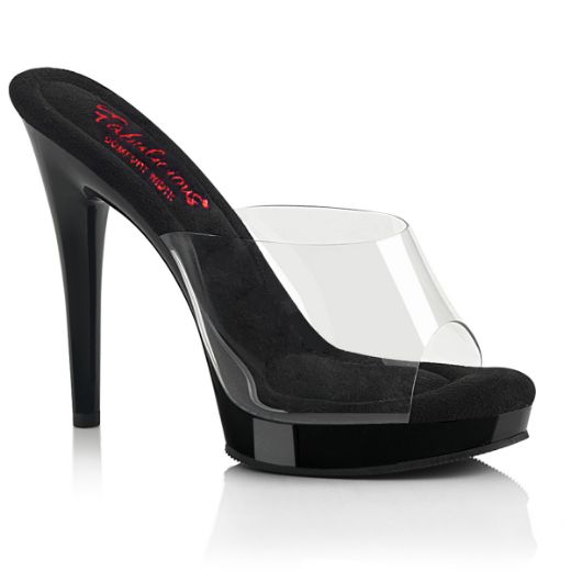 Image of Fabulicious GLORY-501 Clr/Blk 5 Inch Heel 3/4 Inch PF Slide