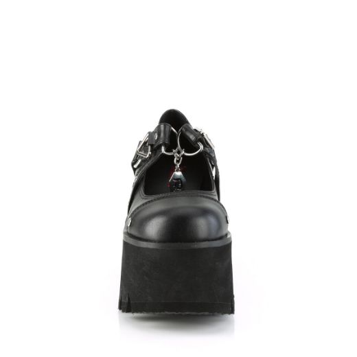 Image of Demonia ASHES-33 Blk Vegan Leather 3 1/2 InchChunky Heel 2 1/4 InchCut Out PF Maryjane