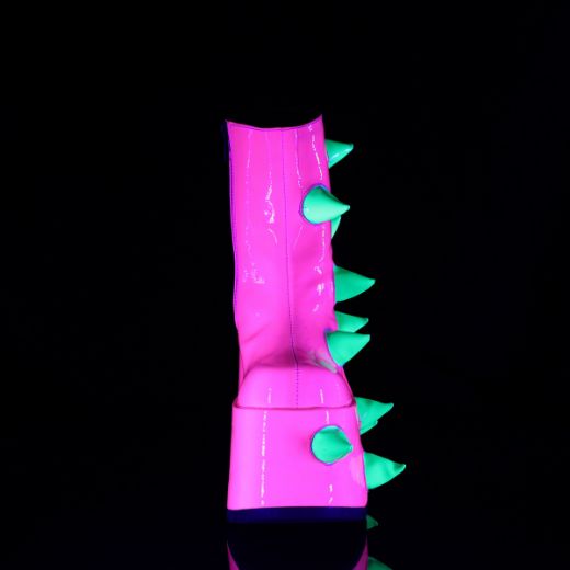 Product image of Demonia SLAY-77 UV Neon Pink-Neon Green 7 Inch PF Ankle Boot Side Zip