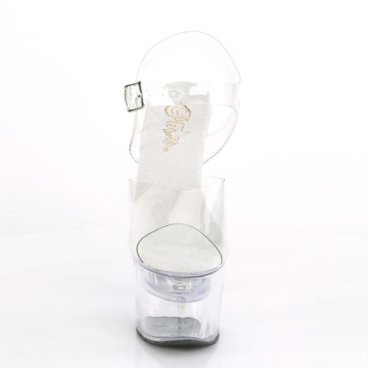 Product image of Pleaser Flashdance-708 Clear/Clear, 7 inch (17.8 cm) Heel, 2 3/4 inch (7 cm) Platform Sandal Shoes