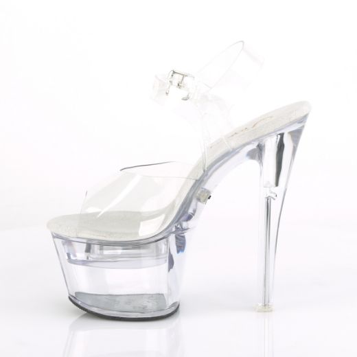Product image of Pleaser Flashdance-708 Clear/Clear, 7 inch (17.8 cm) Heel, 2 3/4 inch (7 cm) Platform Sandal Shoes