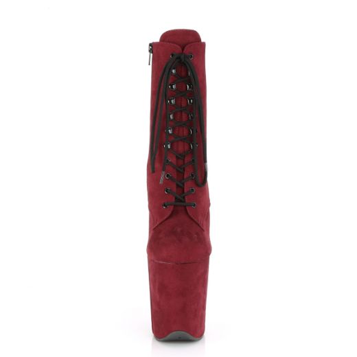 Product image of Pleaser Flamingo-1020Fs Burgundy Faux Suede/Burgundy Faux Suede, 8 inch (20.3 cm) Heel, 4 inch (10.2 cm) Platform Ankle Boot