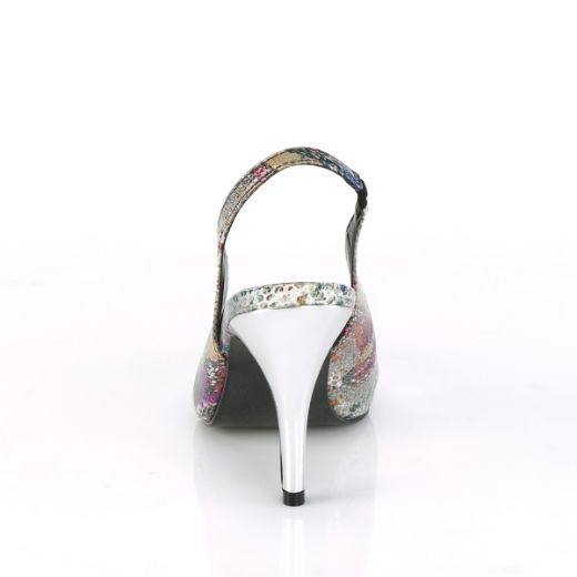 Product image of Pleaser Pink Label DREAM-405 Multicolour-Color Animal Print Print-Silver Metallic Polyurethane (Pu) 4 inch (10.1 cm) Heel Sling Back Pump Court Pump Shoes