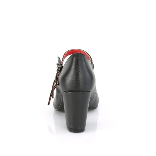 Product image of Demonia VIVIKA-38 Black Vegan Faux Leather 3 inch (7.6 cm) Block Heel Round Toe Maryjane