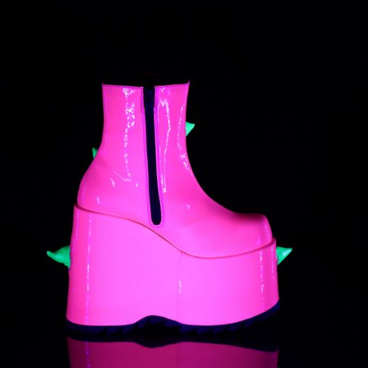 Product image of Demonia SLAY-77 UV Neon Pink-Neon Green 7 Inch PF Ankle Boot Side Zip