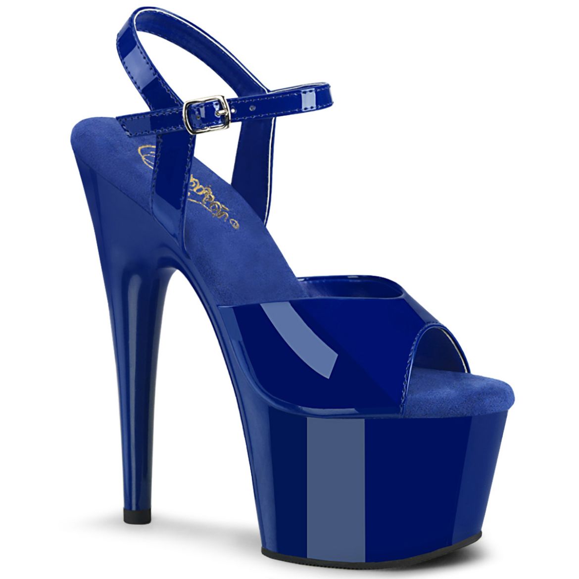 Product image of Pleaser ADORE-709 Royal Blue Pat/Royal Blue 7 Inch Heel 2 3/4 Inch PF Ankle Strap Sandal