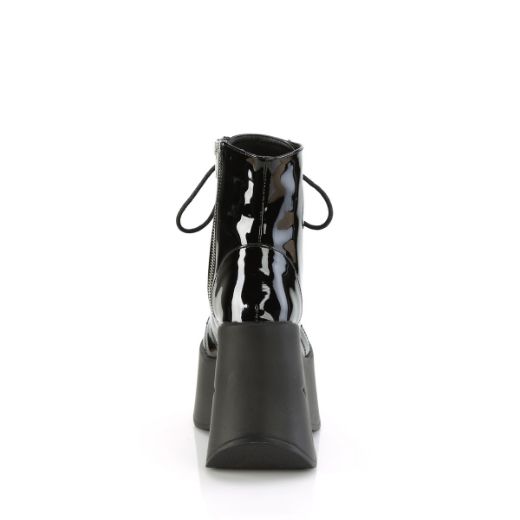 Product image of Demonia DYNAMITE-106 Blk Pat 5 Inch Star Cutout PF Wedge Lace-Up Ankle Boot Inside Zip