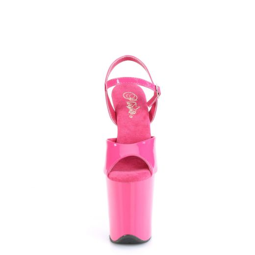 Product image of Pleaser FLAMINGO-809 H. Pink Pat/H. Pink 8 Inch Heel 4 Inch PF Ankle Strap Sandal