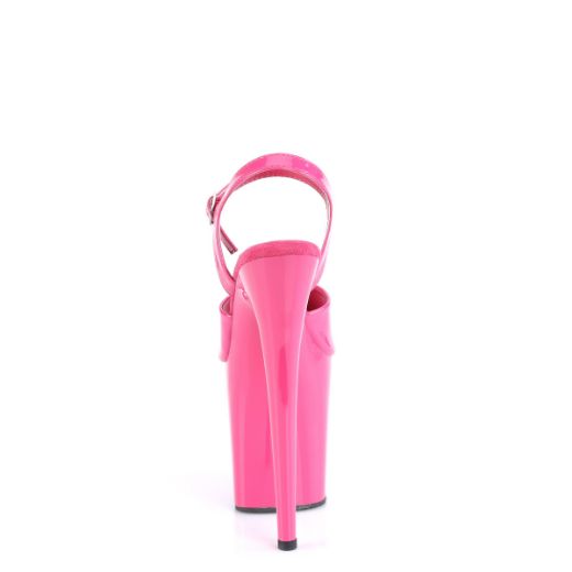 Product image of Pleaser FLAMINGO-809 H. Pink Pat/H. Pink 8 Inch Heel 4 Inch PF Ankle Strap Sandal