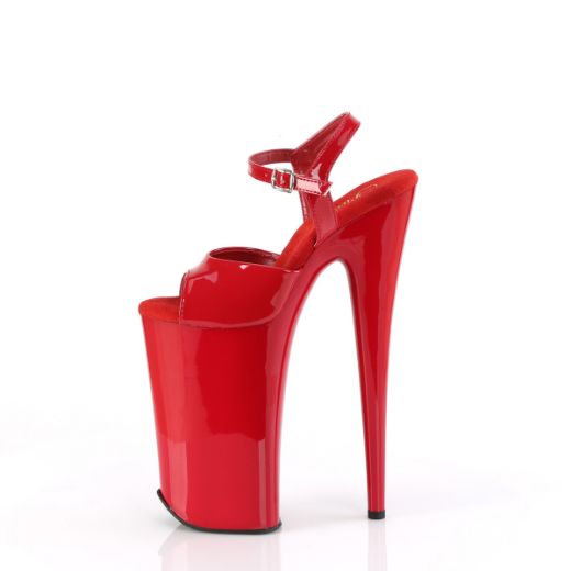 Product image of Pleaser BEYOND-009 Red Pat/Red 10 Inch Heel 6 1/4 Inch PF Ankle Strap Sandal