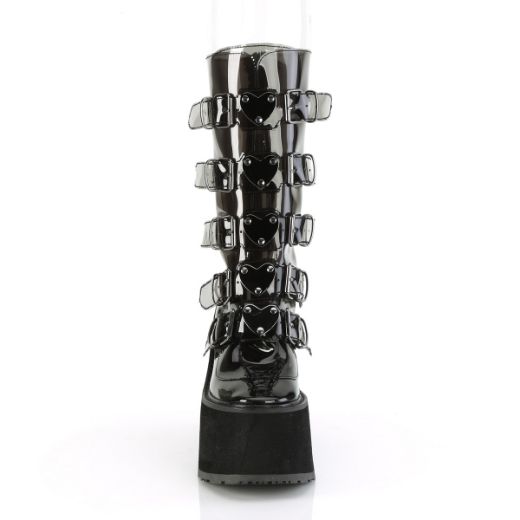 Product image of Demonia SWING-230C Smoke TPU 5 1/2 Inch PF Mid-Calf Boot w/5 Buckle Straps Back Metal Zip