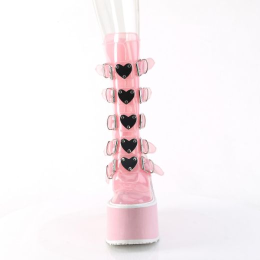 Product image of Demonia SWING-230C B. Pink TPU 5 1/2 Inch PF Mid-Calf Boot w/5 Buckle Straps Back Metal Zip