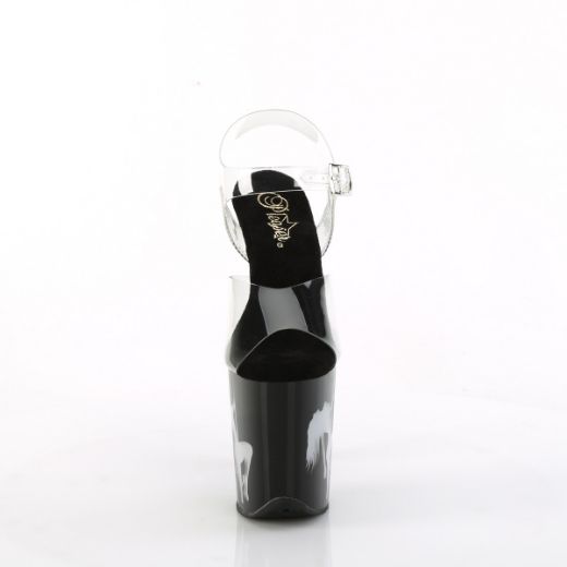 Product image of Pleaser FLAMINGO-808NLSG Clr/Blk-Multi 8 Inch Heel 4 Inch PF LED Illuminated Ankle Strap Sandal