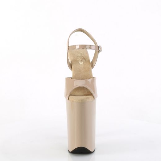 Product image of Pleaser INFINITY-909 Nude Pat/Nude 9 Inch Heel 5 1/4 Inch PF Ankle Strap Sandal