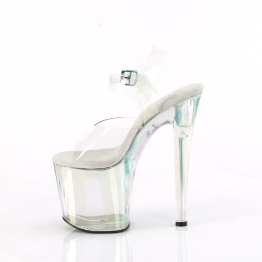 Product image of Pleaser ENCHANT-708HT Clr/Holographic Tinted 8 Inch Heel 3 3/4 Inch PF Ankle Strap Sandal